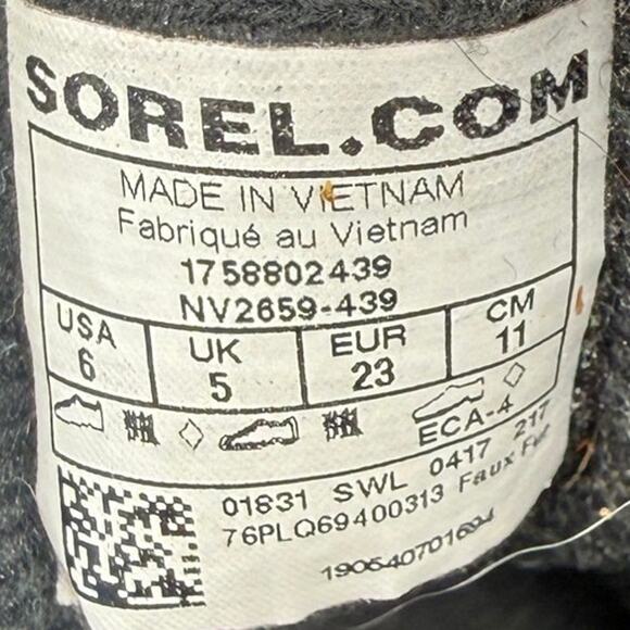 Sorel Kids Snow Commander Black & Blue Snow Boots Size 6 - Picture 7 of 7